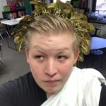 Colin Rust in a toga.